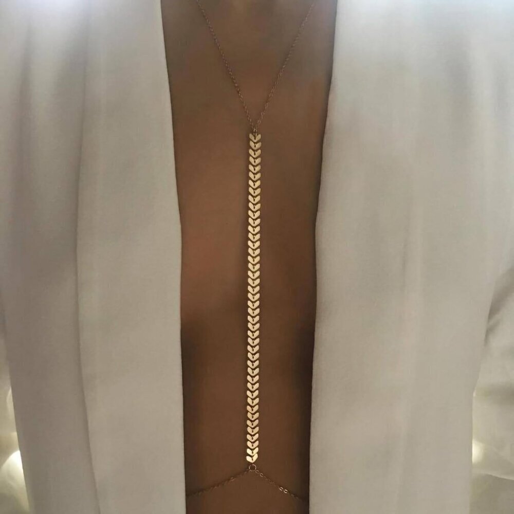 14K Gold Body Chain for Women Summer Beach Rhinestone Layered Belly Waist Jewelr - Picture 2 of 7